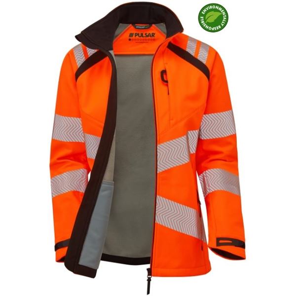 Pulsar Life LFE966 Womens High Vis Orange Soft Shell Jacket