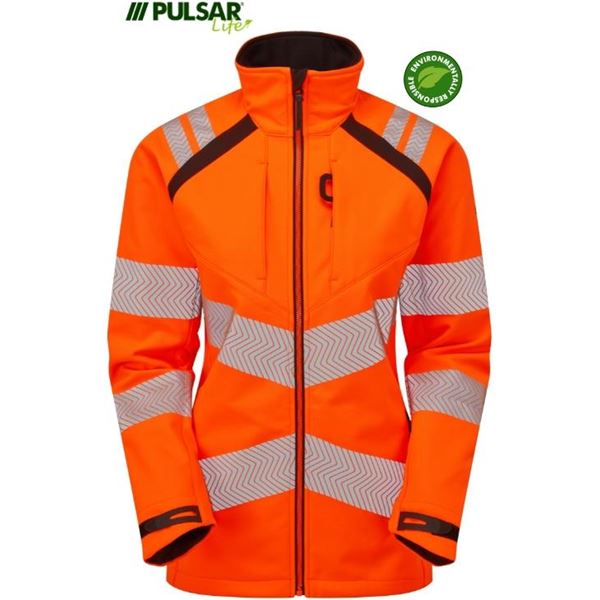 Pulsar Life LFE966 Womens High Vis Orange Soft Shell Jacket