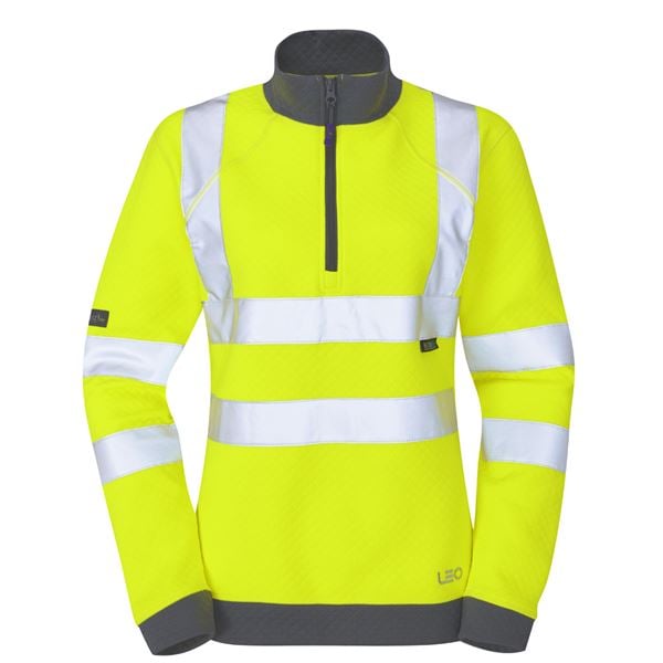 Leo Elberry Womens Quarter Zip High Vis Sweatshirt