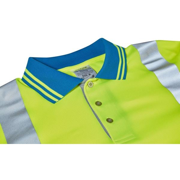 Pulsar P458-CRS High Vis Yellow Polo with Cut Resistant Sleeves