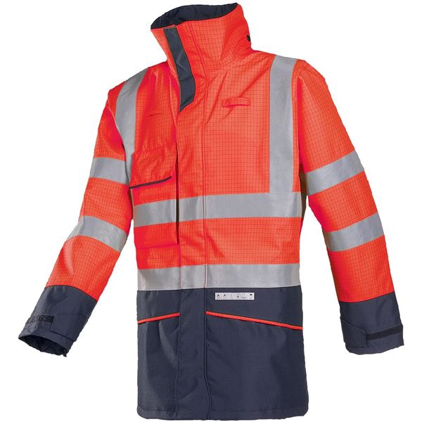 Sioen Hedland 7223 FR AST High Vis Red Rain Coat