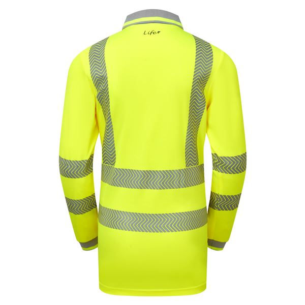 Pulsar Life LFE975 Womens High Vis Yellow Long Sleeve Polo Shirt