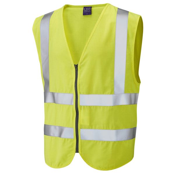 Leo W10 Harracott FR AST Yellow High Vis Vest