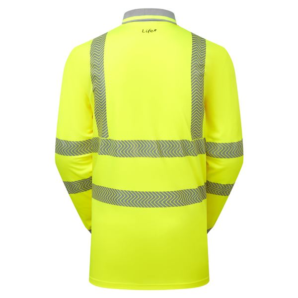 Pulsar Life LFE925 High Vis Yellow Long Sleeve Polo Shirt