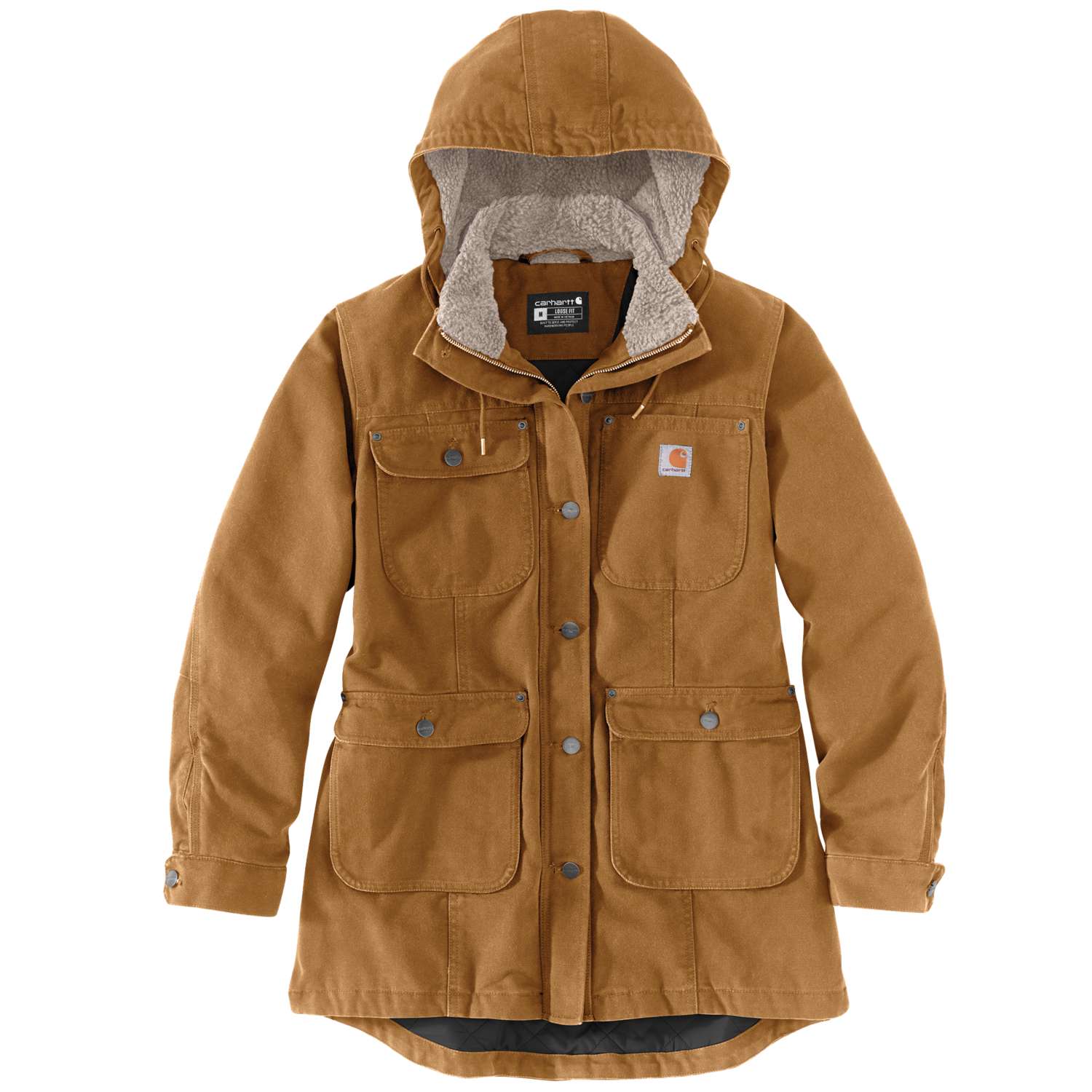 Carhartt Insulated Cotton Duck Jacket With Detachable Hood Loose Fit ...
