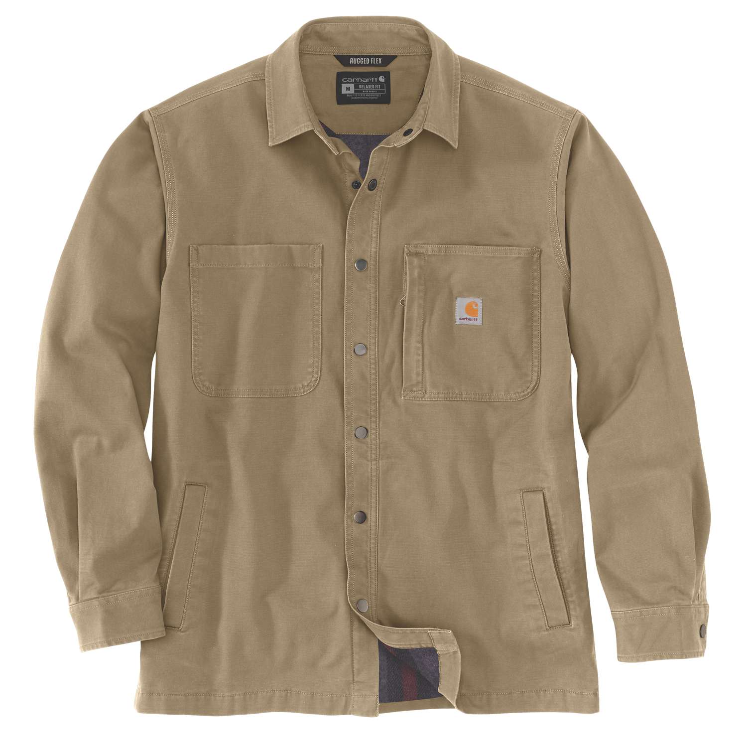 Carhartt Fleece Lined Canvas Shirt Jacket Fleece Lined Snap Front Shirt Jac